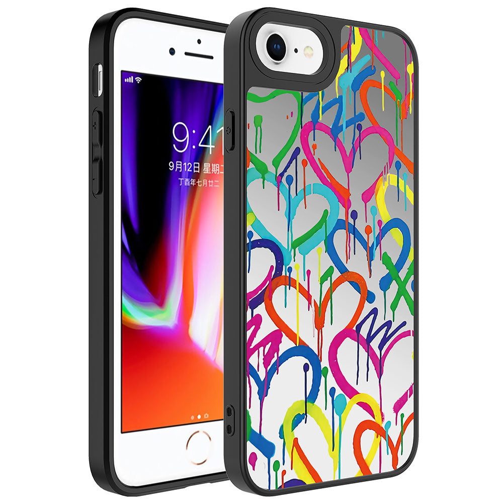 iPhone SE 2020 Kılıf Aynalı Desenli Kamera Korumalı Parlak Zore Mirror Kılıf