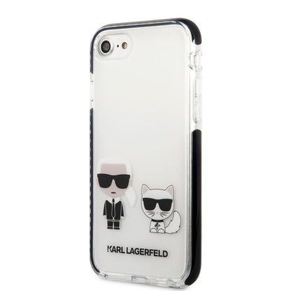 iPhone SE 2020 Kılıf Karl Lagerfeld Kenarları Siyah Silikon K&C Dizayn Kılıf