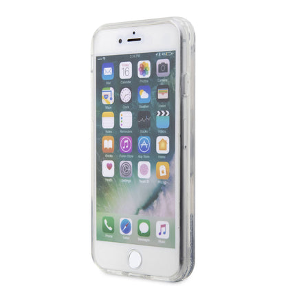 iPhone SE 2020 Kılıf Karl Lagerfeld Sıvılı Simli Karl Head Dizayn Kılıf