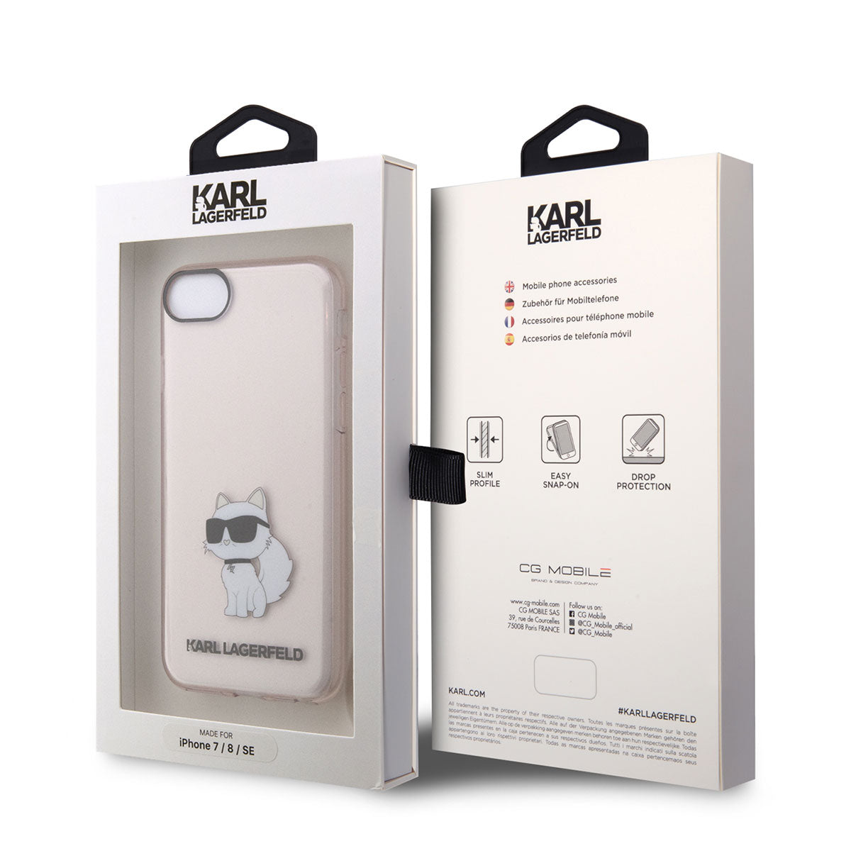 iPhone SE 2020 Kılıf Karl Lagerfeld Transparan Choupette Dizayn Kılıf