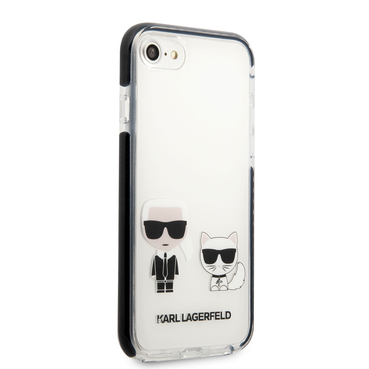iPhone SE 2022 Kılıf Karl Lagerfeld Kenarları Siyah Silikon K&C Dizayn Kılıf