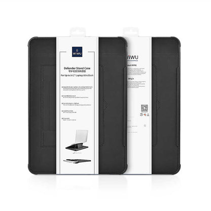 Macbook 14.2' 2021 Wiwu Defender Stand Case Taşınabilir Standlı Magnetik PU Laptop Çantası