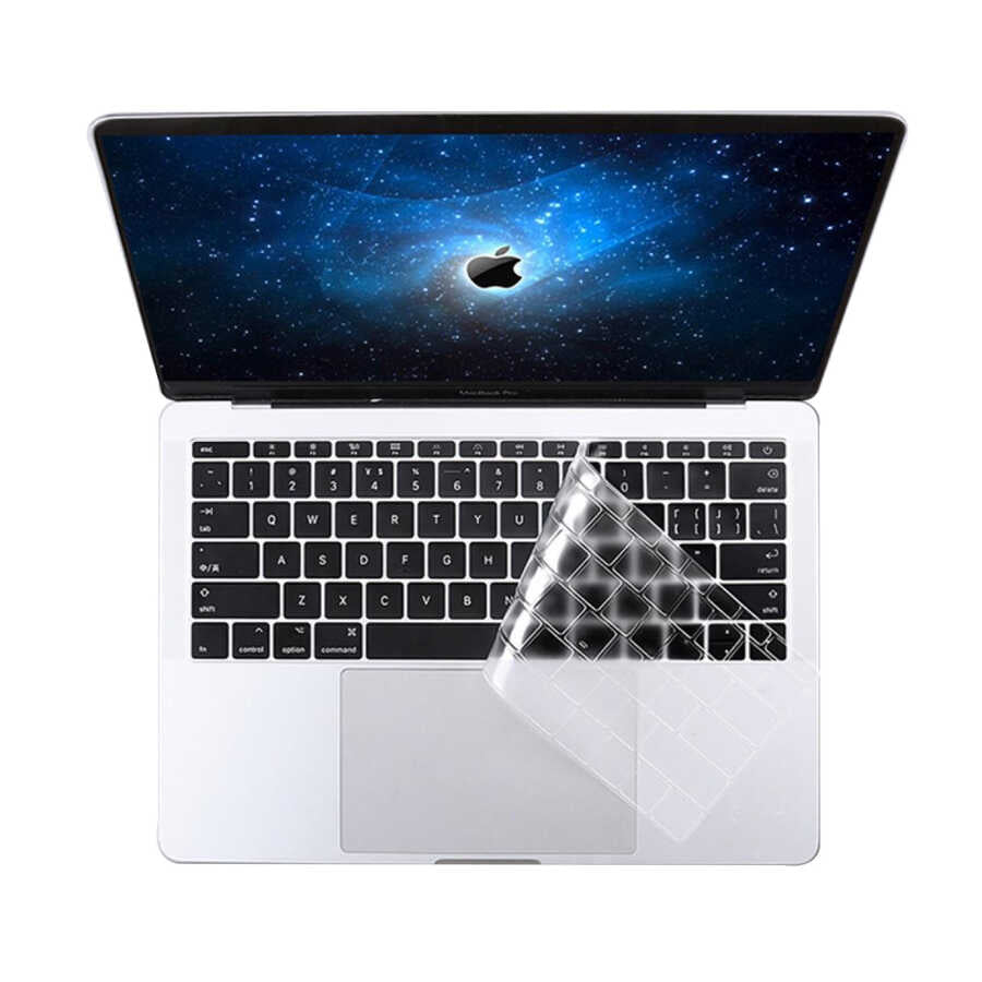 Macbook 15' Pro 2017 A1707 Zore Klavye Koruyucu Şeffaf Silikon Ped
