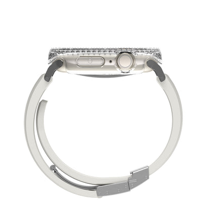 Watch 10 42mm Amazingthing Gleam Fit FullGuard Taşlı Sert PC Kasa ve Ekran Koruyucu