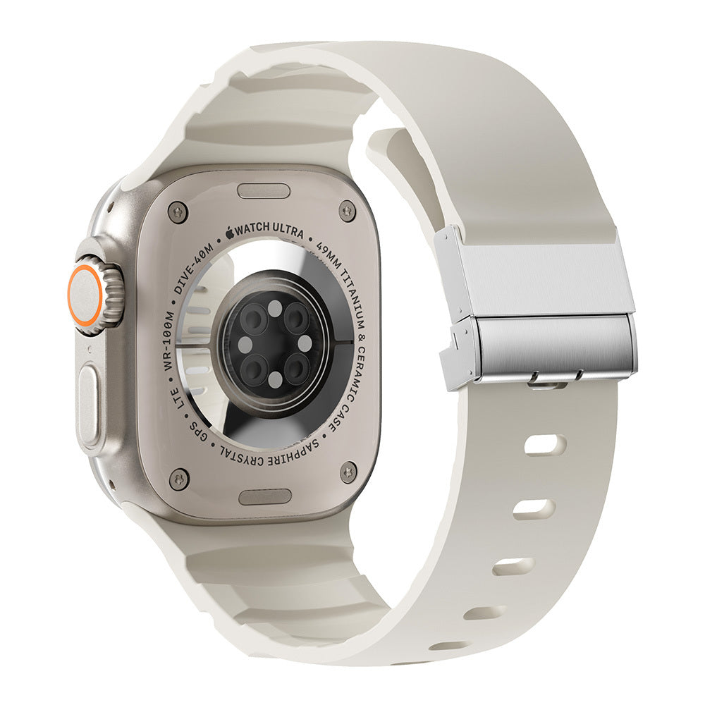 Watch 10 46mm Zore KRD-145 Metal Tokalı Silikon Kordon