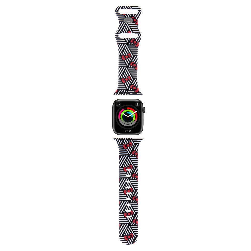 Watch 38mm Hello Kitty orijinal Lisanslı Fiyonklar & Çizgiler Silikon Kordon
