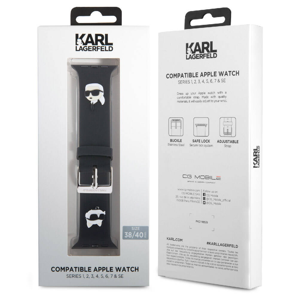 Watch 38mm Karl Lagerfeld orijinal Lisanslı İkonik Karl & Choupette Logolu Silikon Kordon