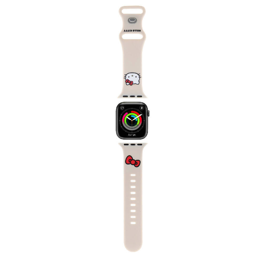 Watch 40mm Hello Kitty Orijinal Lisanslı Yazı Logolu Fiyonk & Kitty Head Silikon Kordon