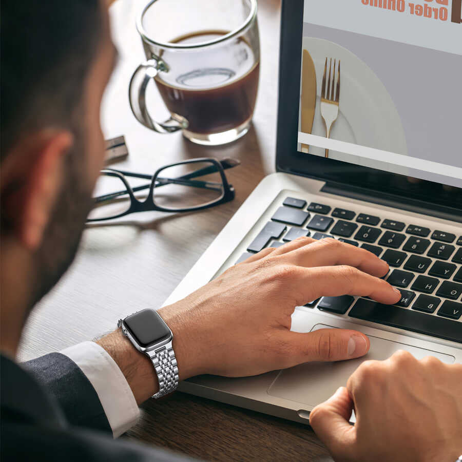 Watch 40mm Wiwu Seven Beads Steel Belt Metal Kordon