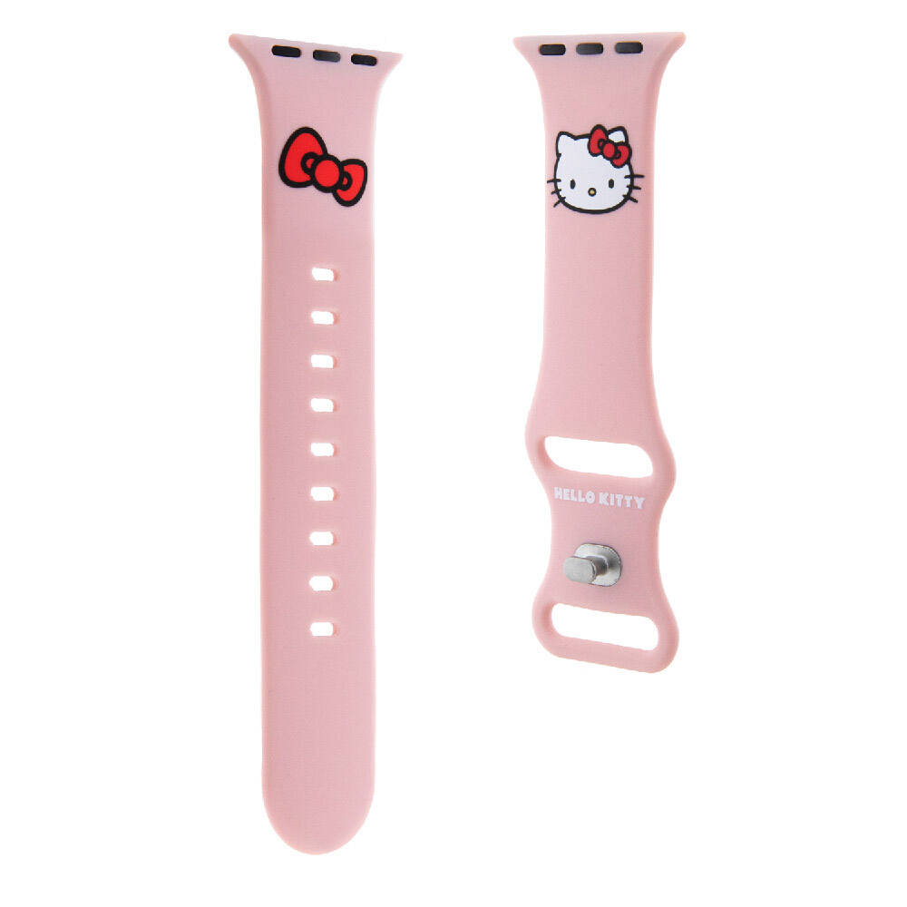 Watch 41mm Hello Kitty Orijinal Lisanslı Yazı Logolu Fiyonk & Kitty Head Silikon Kordon