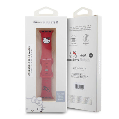Watch 41mm Hello Kitty Orijinal Lisanslı Yazı Logolu Fiyonk & Kitty Head Silikon Kordon