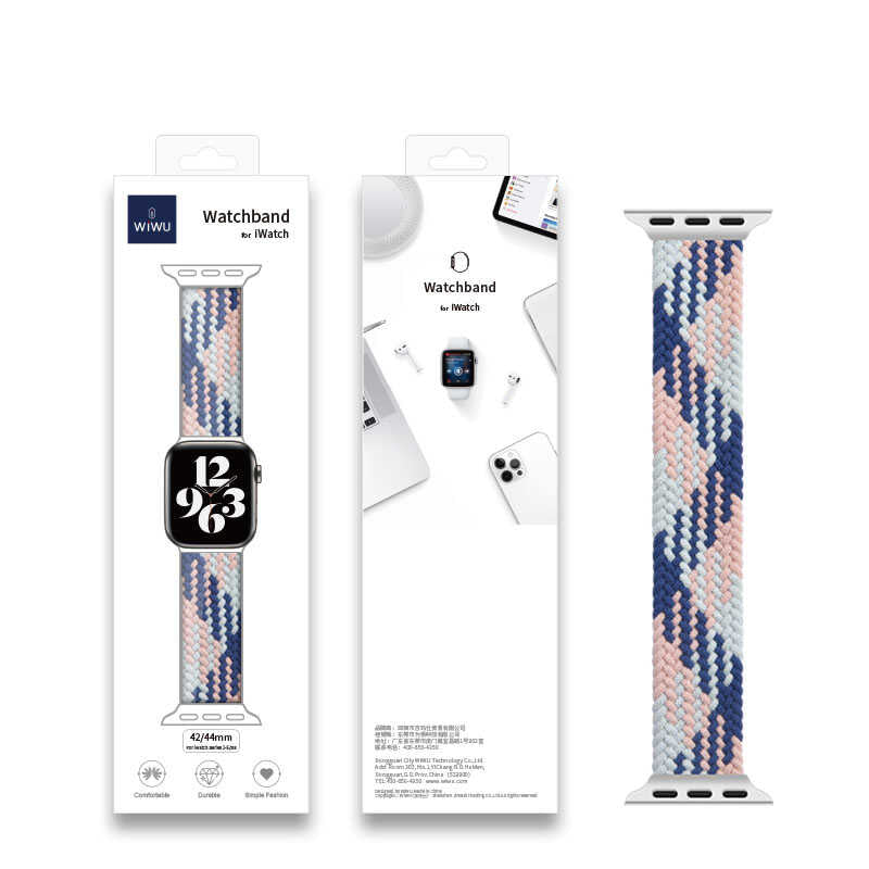 Watch 42mm Wiwu Braided Solo Loop Contrast Color Medium Kordon