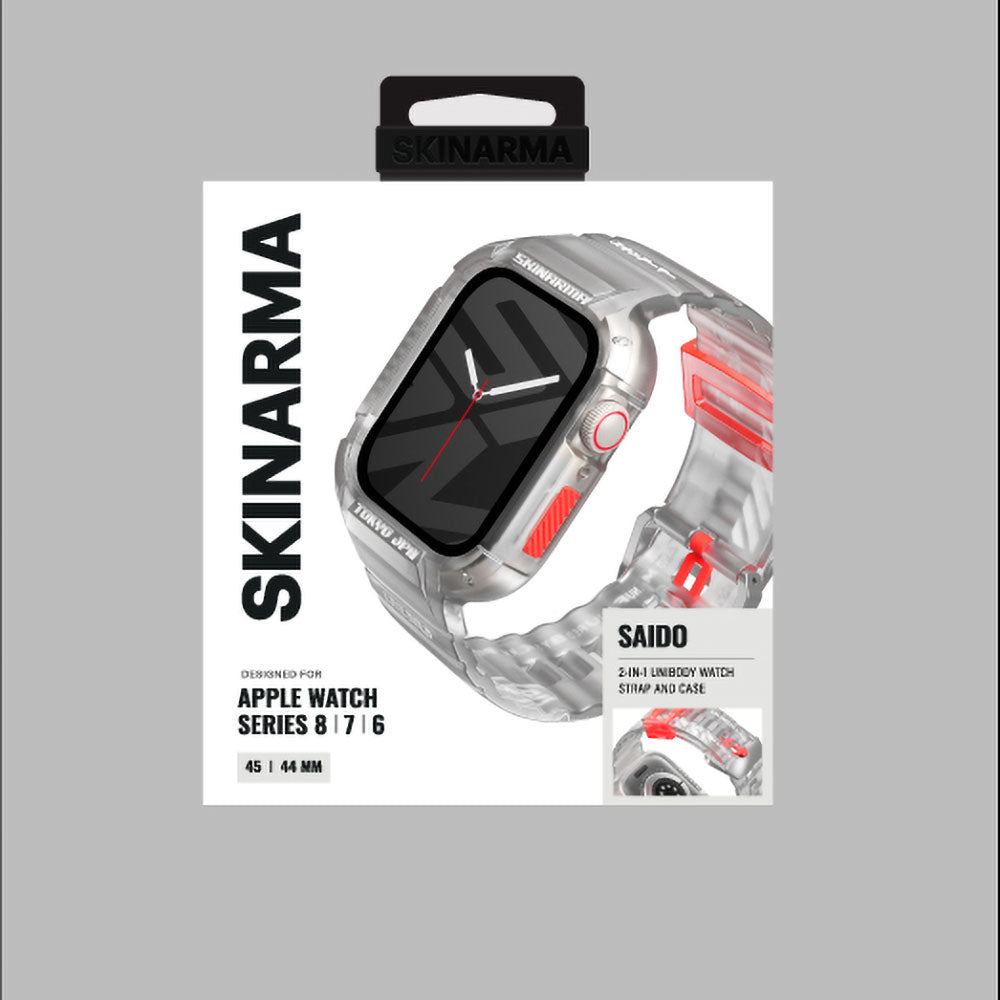 Watch 44mm SkinArma Saido Sert PC Kasa Koruyuculu Silikon Kordon