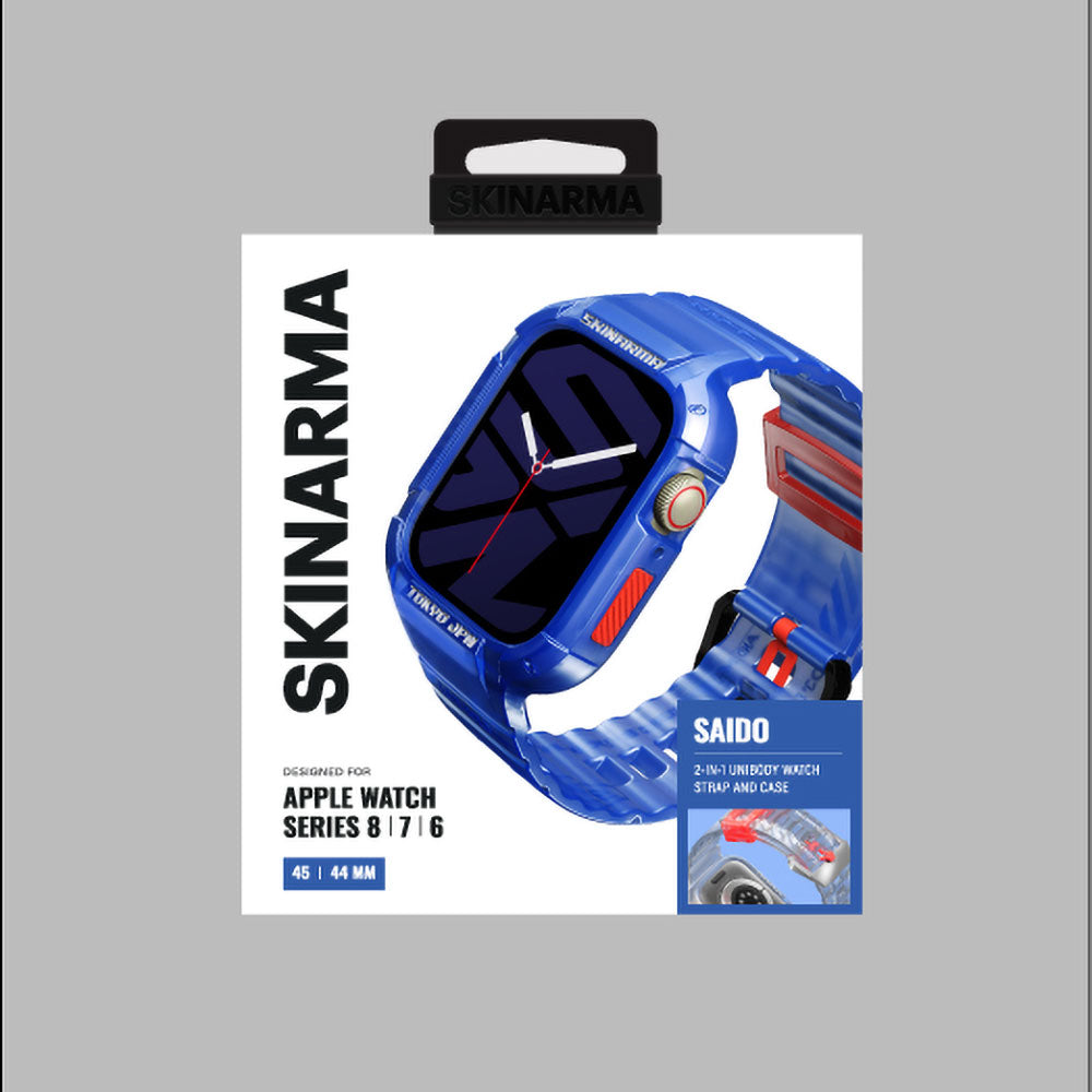 Watch 44mm SkinArma Saido Sert PC Kasa Koruyuculu Silikon Kordon