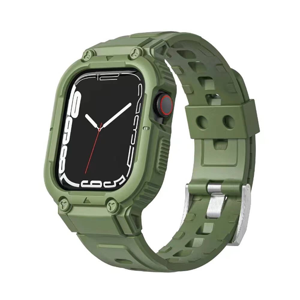 Watch 44mm Wiwu Wi-WB014 Armor Serisi 2in1 Sert PC Kasa Koruyuculu Silikon Kordon