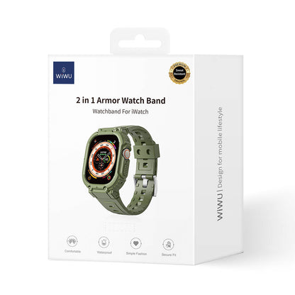 Watch 44mm Wiwu Wi-WB014 Armor Serisi 2in1 Sert PC Kasa Koruyuculu Silikon Kordon