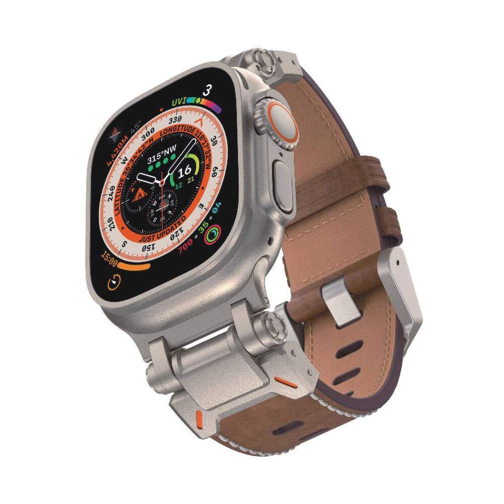Watch 44mm Zore KRD-114 Metal Başlıklı Suni Deri Kordon