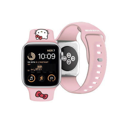 Watch 7 41mm Hello Kitty Orijinal Lisanslı Yazı Logolu Fiyonk & Kitty Head Silikon Kordon