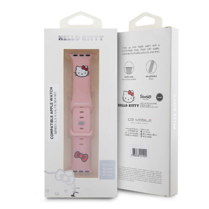 Watch 7 41mm Hello Kitty Orijinal Lisanslı Yazı Logolu Fiyonk & Kitty Head Silikon Kordon