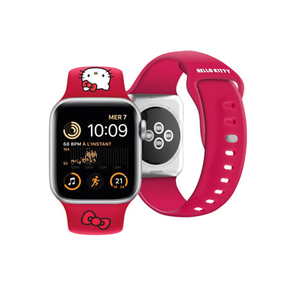 Watch 7 41mm Hello Kitty Orijinal Lisanslı Yazı Logolu Fiyonk & Kitty Head Silikon Kordon