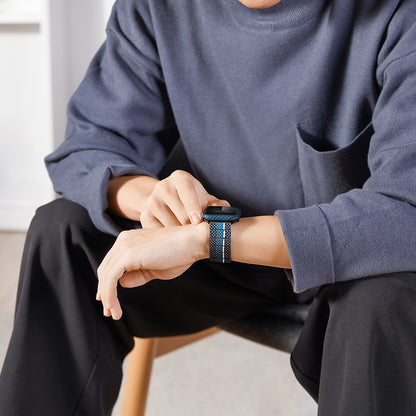 Watch 7 45mm 600D Aramid Fiber Classic Serisi Black-Blue Twill Kasa Koruyucu Pitaka Air Case