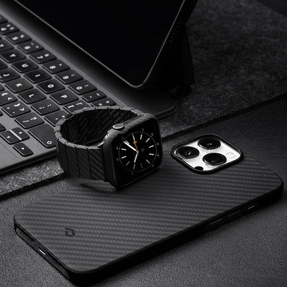 Watch 7 45mm 600D Aramid Fiber Classic Serisi Black-Grey Twill Kasa Koruyucu Pitaka Air Case