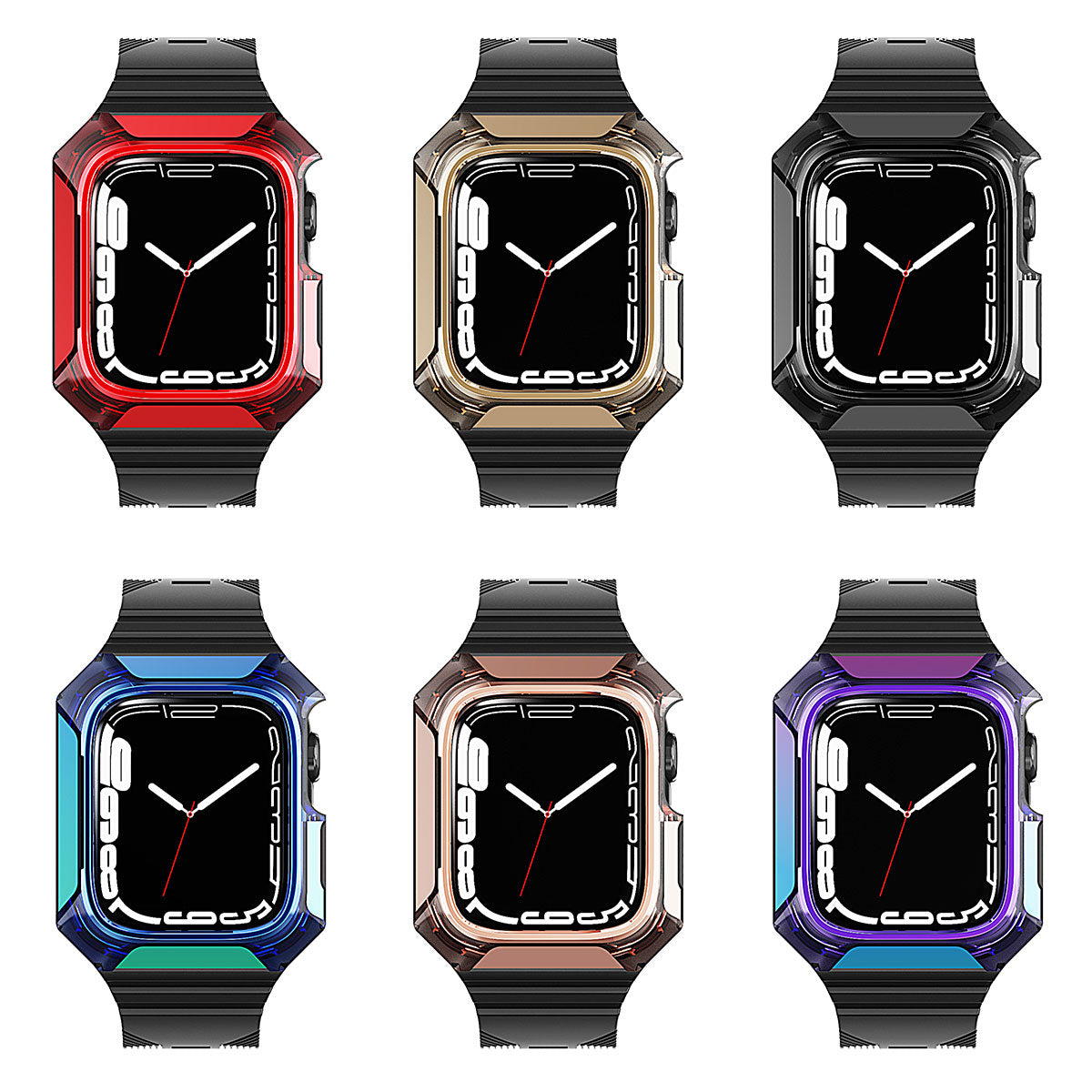 Watch 7 45mm Zore KRD-88 Sert PC Kasa Koruyuculu Silikon Kordon
