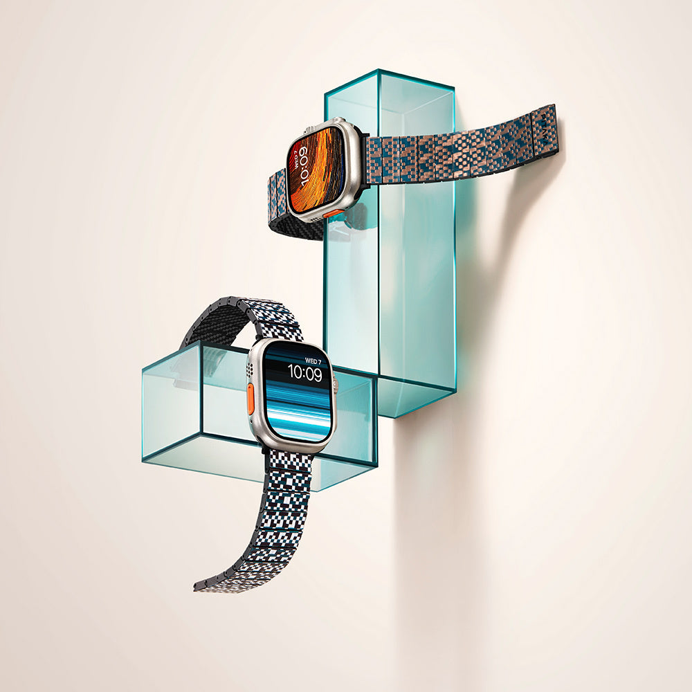 Watch Serisi Uyumlu Aramid Fiber ve Karbon Fiber Pitaka Dreamland ChromaCarbon Serisi Stairs Universal Kordon