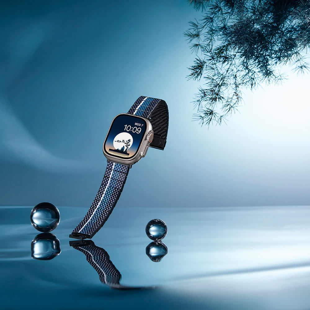 Watch Serisi Uyumlu Aramid Fiber ve Karbon Fiber Pitaka Poetry of Things ChromaCarbon Serisi Moon Universal Kordon