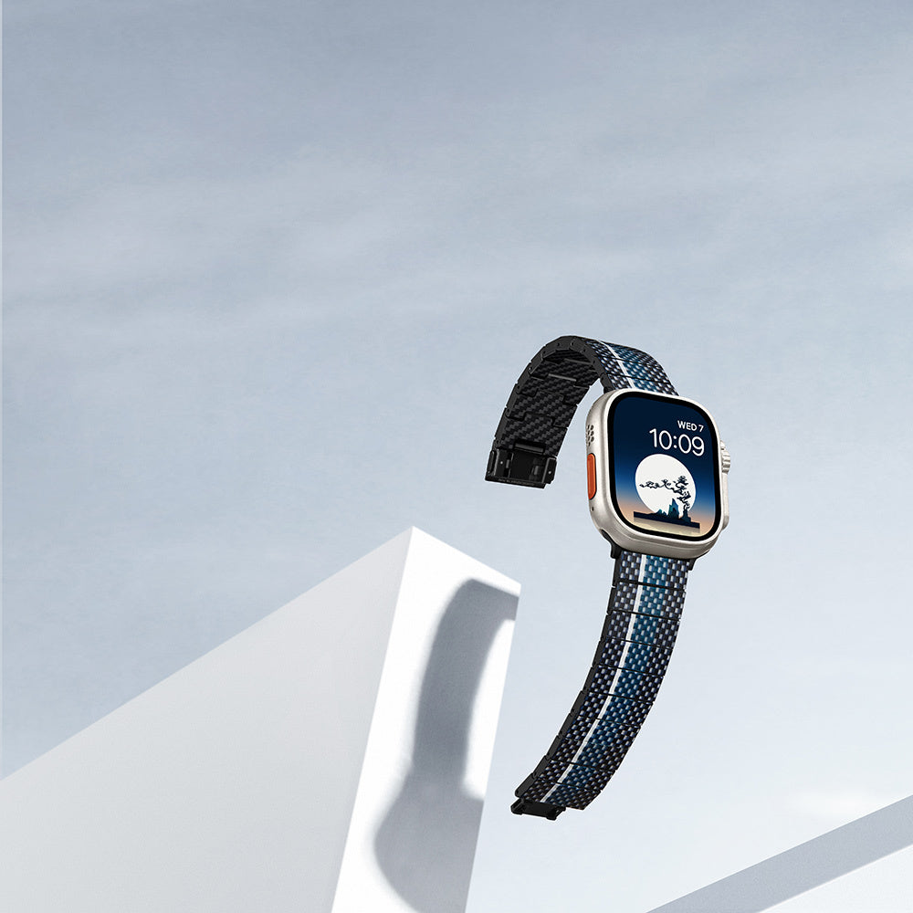 Watch Serisi Uyumlu Aramid Fiber ve Karbon Fiber Pitaka Poetry of Things ChromaCarbon Serisi Moon Universal Kordon