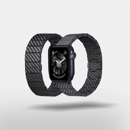 Watch Serisi Uyumlu Karbon Fiber Pitaka Modern Serisi Black-Grey Twill Universal Kordon