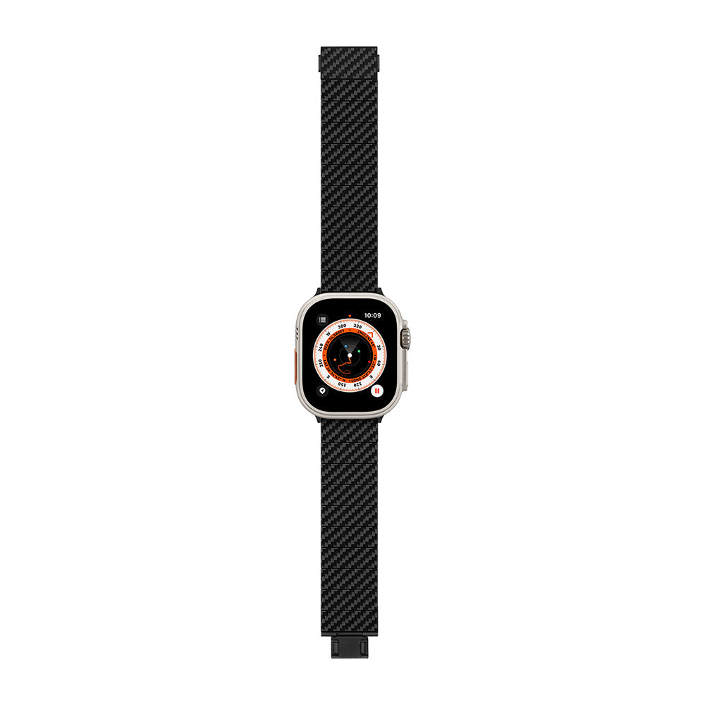 Watch Serisi Uyumlu Karbon Fiber Pitaka Modern Serisi Black-Grey Twill Universal Kordon