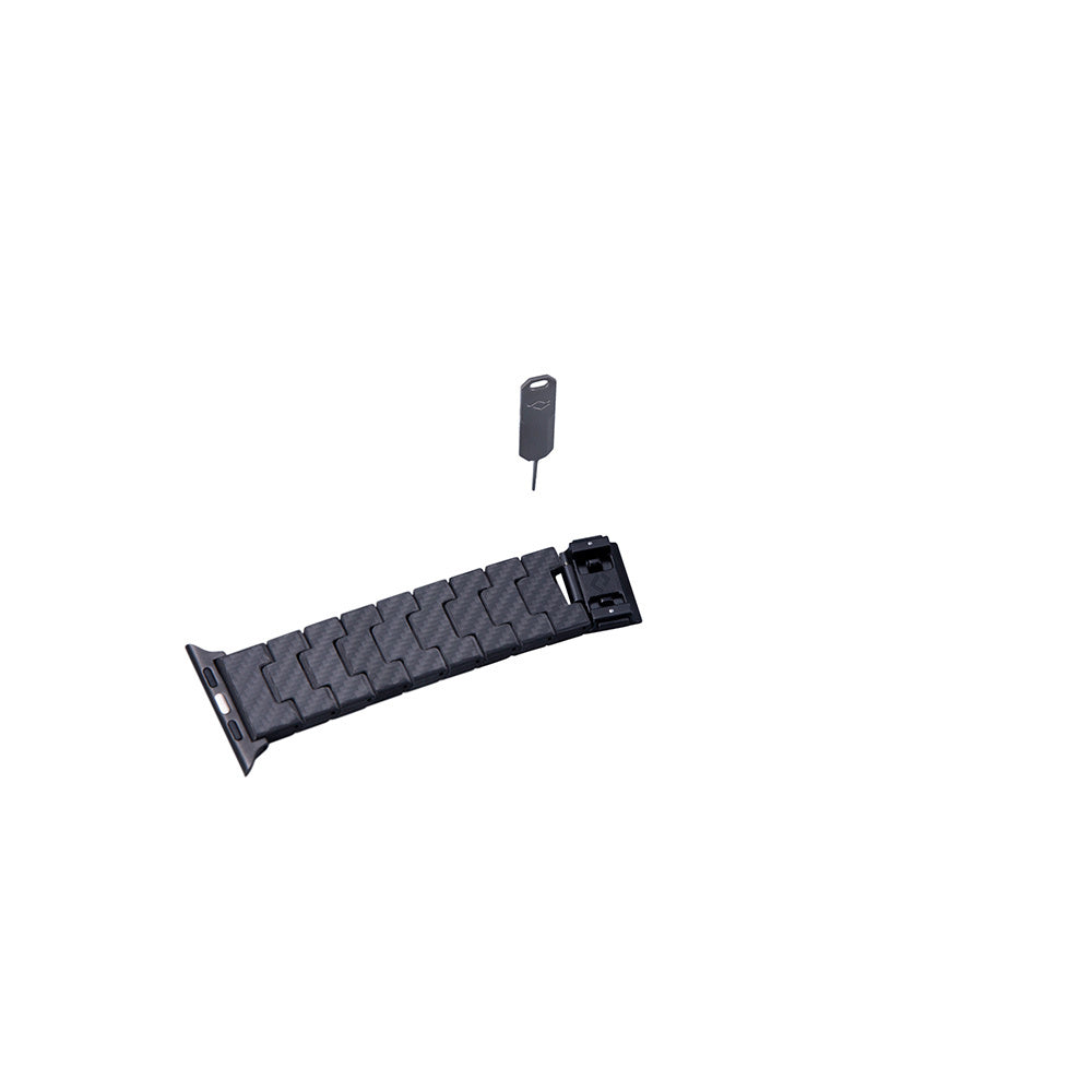 Watch Serisi Uyumlu Karbon Fiber Pitaka Modern Serisi Black-Grey Twill Universal Kordon