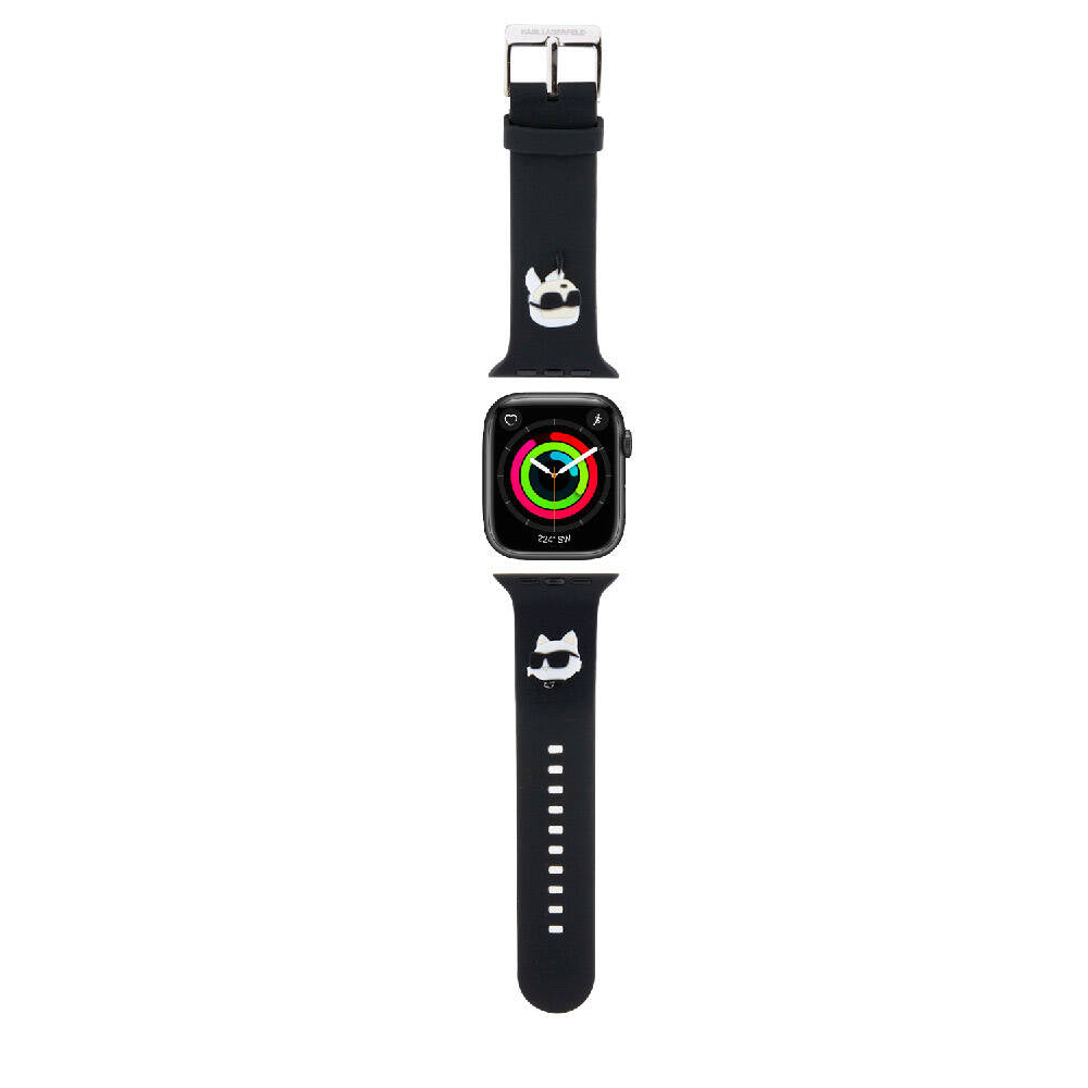Watch Ultra 49mm Karl Lagerfeld Orijinal Lisanslı İkonik Karl & Choupette Logolu Silikon Kordon