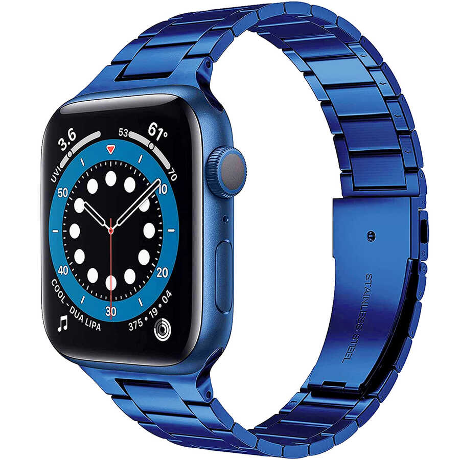 Watch Ultra 49mm Kordon Wiwu Ultra Thin Steel Belt Three Beads Metal Strap Kayış