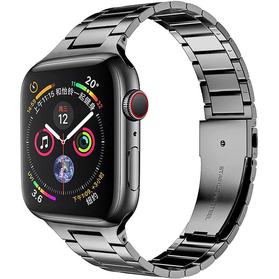 Watch Ultra 49mm Kordon Wiwu Ultra Thin Steel Belt Three Beads Metal Strap Kayış