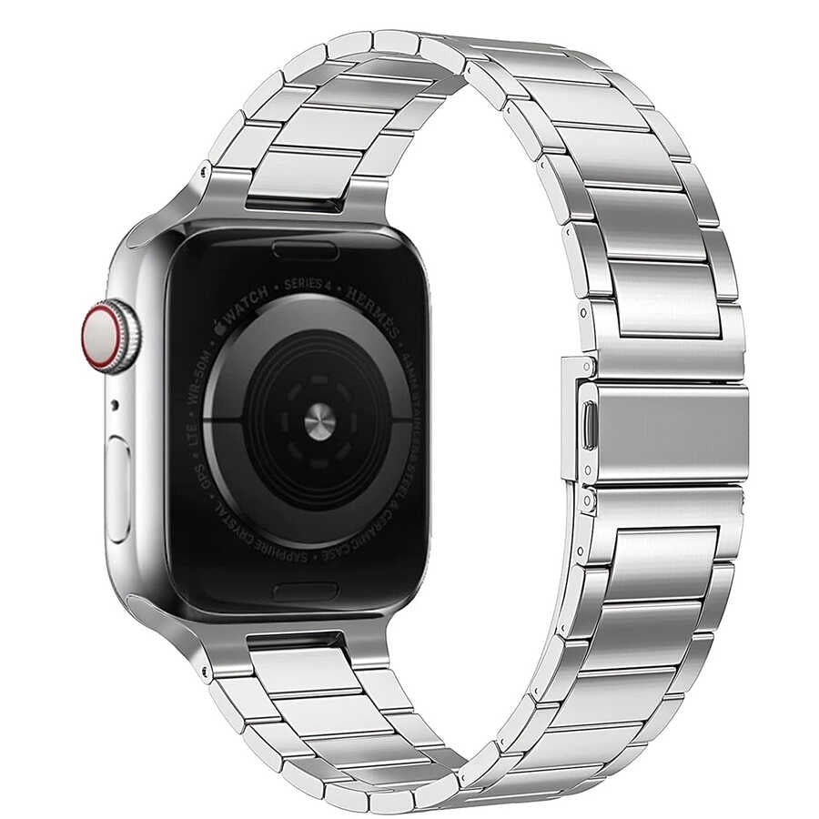 Watch Ultra 49mm Kordon Wiwu Ultra Thin Steel Belt Three Beads Metal Strap Kayış