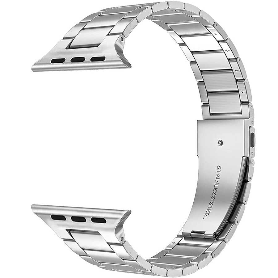 Watch Ultra 49mm Kordon Wiwu Ultra Thin Steel Belt Three Beads Metal Strap Kayış