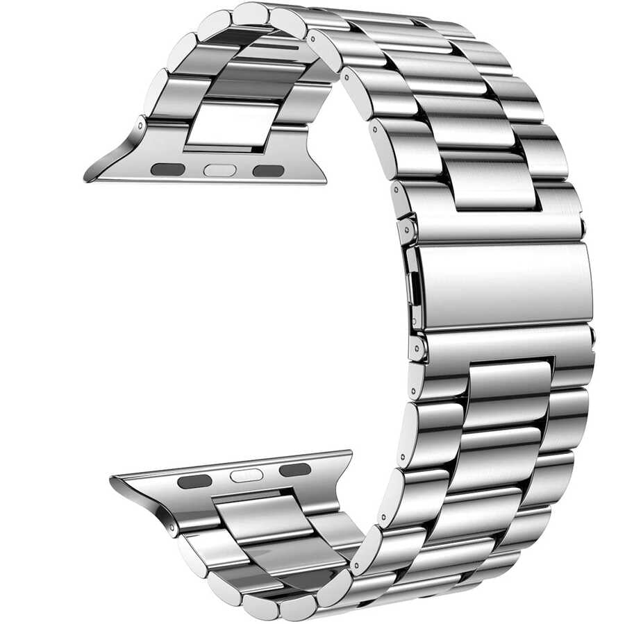 Watch Ultra 49mm Kordon Wiwu Ultra Thin Steel Belt Three Beads Metal Strap Kayış