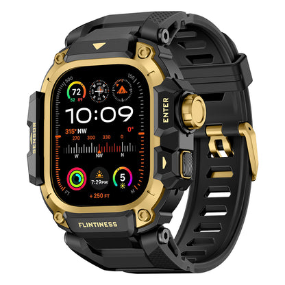 Watch Ultra 49mm Mohseven iWatch Punk Fortress Serisi Kasa Koruyuculu Silikon Kordon