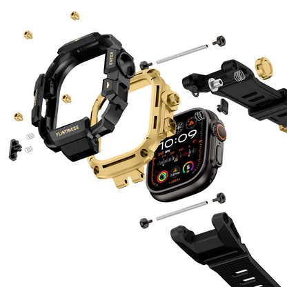 Watch Ultra 49mm Mohseven iWatch Punk Fortress Serisi Kasa Koruyuculu Silikon Kordon