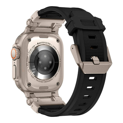 Watch Ultra 49mm Zore KRD-101 Titanyum Metal Başlıklı Silikon Kordon