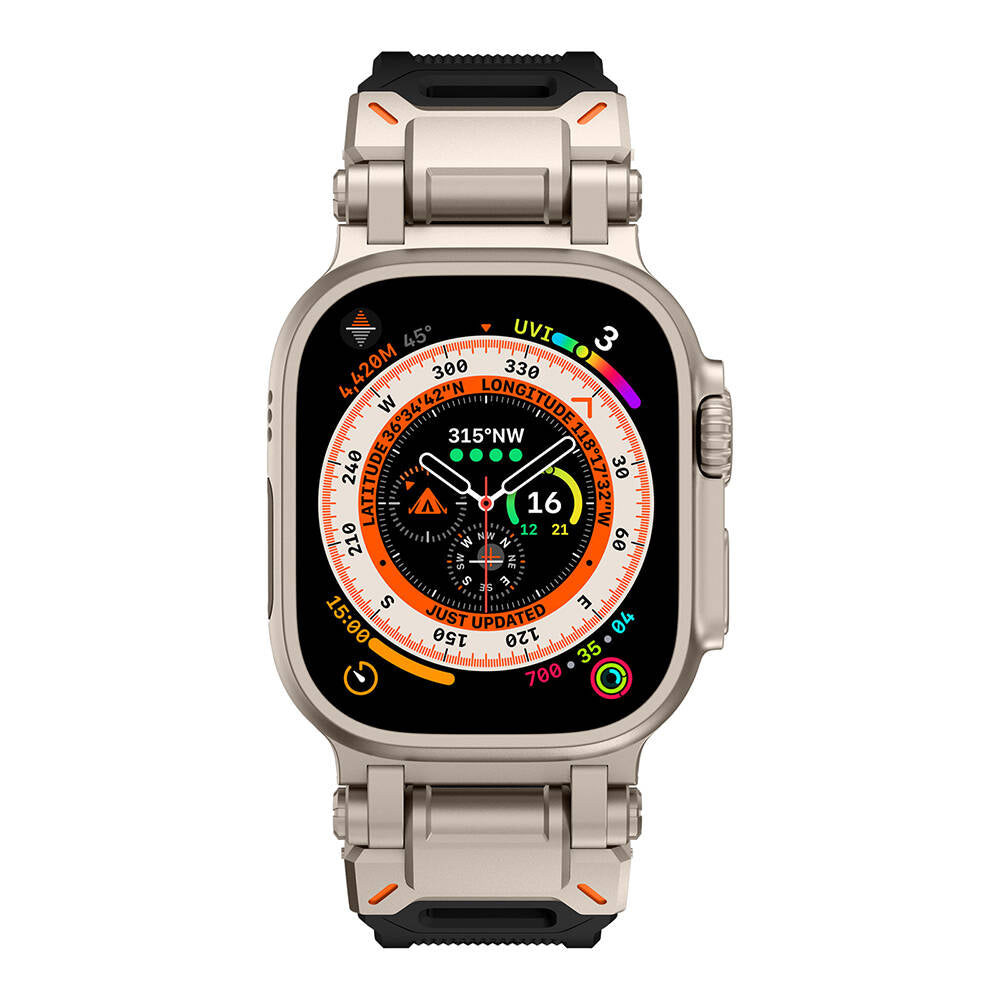 Watch Ultra 49mm Zore KRD-101 Titanyum Metal Başlıklı Silikon Kordon