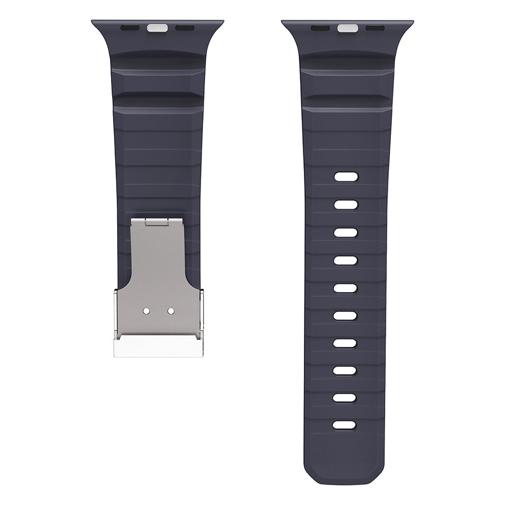 Watch Ultra 49mm Zore KRD-145 Metal Tokalı Silikon Kordon