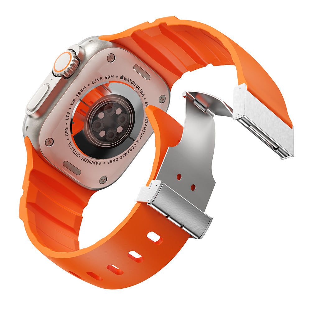 Watch Ultra 49mm Zore KRD-145 Metal Tokalı Silikon Kordon