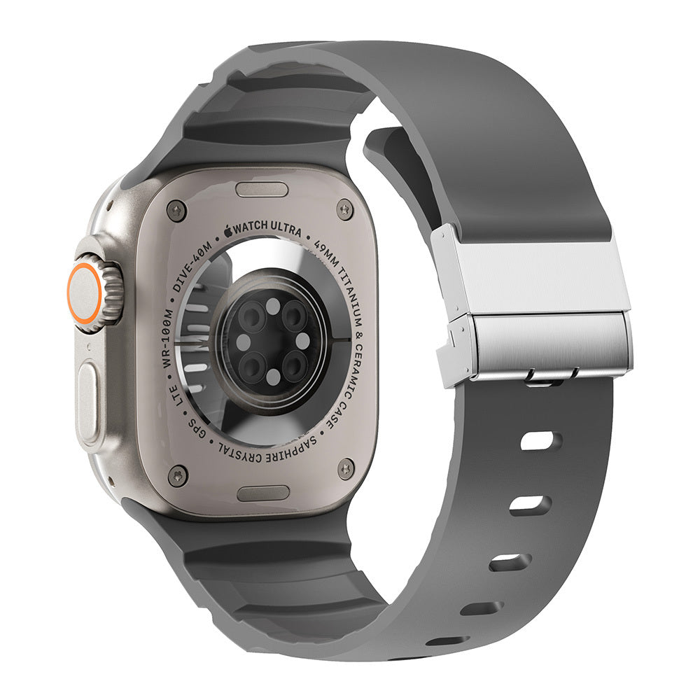 Watch Ultra 49mm Zore KRD-145 Metal Tokalı Silikon Kordon