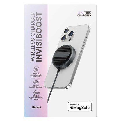 Benks MFM01 MFI Sertifikalı Standlı 15W Hızlı Şarj Özellikli M-safe PD Wireless Şarj Aleti