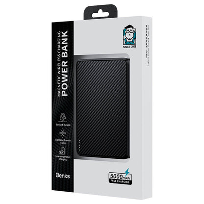 Benks MP15 ArmorGo M-safe Şarj Özellikli Ultra İnce 600D Aramid Fiber Powerbank 15W 5000mAh
