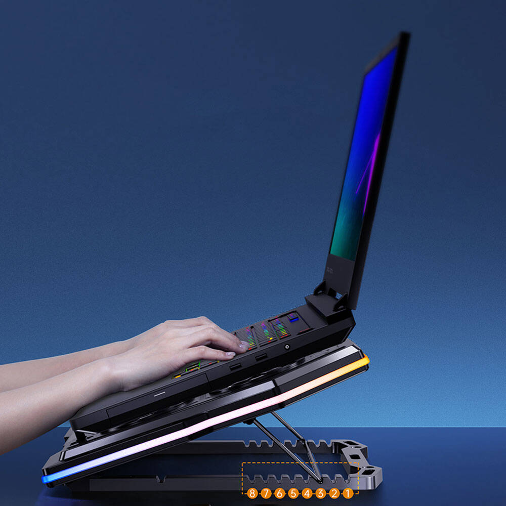 Benks SR09 LCD Gösterge Ekranlı Ayarlanabilir Fan ve Yükseklik Özellikli Laptop ve Notebook Standı