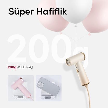 Coshare HP10E Mini Isı Dereceli LED Işıklı Saç Kurutma Fön Makinesi